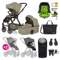 PETITE&MARS Kočík kombinovaný ICON 2v1 Mossy Green XXL RWS + KIDDY Evoluna i-size 2 + základňa