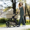 PETITE&MARS Kočík kombinovaný ICON 2v1 Mocha Beige XXL RWS + KIDDY Evoluna i-size 2 + základňa