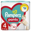 PAMPERS Pants Nohavičky plienkové jednorazové 4 (9-15 kg) 52 ks - JUMBO PACK