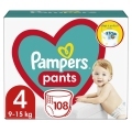 PAMPERS Pants Nohavičky plienkové jednorazové 4 (9-15 kg) 108 ks - MEGA PACK