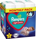 PAMPERS Night Pants Nohavičky plienkové jednorazové 5 (12-17 kg) 88 ks - MESAČNÁ ZÁSOBA