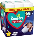 PAMPERS Night Pants Nohavičky plienkové jednorazové 4 (9-15 kg) 100 ks - MESAČNÁ ZÁSOBA