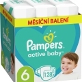 PAMPERS Active Baby Plienky jednorazové 6 (13-18 kg) 128 ks - MESAČNÁ ZÁSOBA