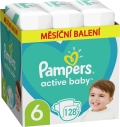 PAMPERS Active Baby Plienky jednorazové 6 (13-18 kg) 128 ks - MESAČNÁ ZÁSOBA