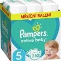 PAMPERS Active Baby Plienky jednorazové 5 (11-16 kg) 150 ks - MESAČNÁ ZÁSOBA