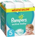 PAMPERS Active Baby Plienky jednorazové 5 (11-16 kg) 150 ks - MESAČNÁ ZÁSOBA