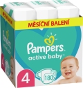 PAMPERS Active Baby Plienky jednorazové 4 (9-14 kg) 180 ks - MESAČNÁ ZÁSOBA