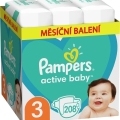 PAMPERS Active Baby Plienky jednorazové 3 (6-10 kg) 208 ks - MESAČNÁ ZÁSOBA