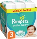 PAMPERS Active Baby Plienky jednorazové 3 (6-10 kg) 208 ks - MESAČNÁ ZÁSOBA