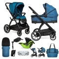 MUUVO Kočík kombinovaný Trick set 2v1 Ocean blue + KIDDY Evoluna i-size 2 + základňa