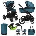 MUUVO Kočík kombinovaný Slick 2.0 set 2v1 Tropical green + KIDDY Evoluna i-size 2 + základňa