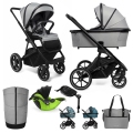 MUUVO Kočík kombinovaný Slick 2.0 set 2v1 Light grey + KIDDY Evoluna i-size 2 + základňa