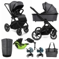 MUUVO Kočík kombinovaný Slick 2.0 set 2v1 Iron graphite + KIDDY Evoluna i-size 2 + základňa