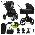 MUUVO Kočík kombinovaný Quick SE 2 Chromium black set 2v1 + KIDDY Evoluna i-size 2 + základňa