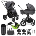 MUUVO Kočík kombinovaný Quick SE 2 Diamond graphite set 2v1 + KIDDY Evoluna i-size 2 + základňa