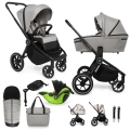 MUUVO Kočík kombinovaný Quick 4.0 Steel grey set 2v1 + KIDDY Evoluna i-size 2 + základňa