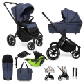 MUUVO Kočík kombinovaný Quick 4.0 Azure blue set 2v1 + KIDDY Evoluna i-size 2 + základňa