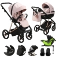 ADAMEX Kočík kombinovaný Quantum Special Edition Pink/Rosegold + KIDDY Evoluna i-size 2 +základňa