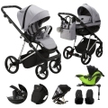 ADAMEX Kočík kombinovaný Quantum Special Edition Grey/Silver + KIDDY Evoluna i-size 2 + základňa