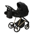 ADAMEX Kočík kombinovaný Quantum Special Edition Black/Gold + KIDDY Evoluna i-size 2 + základňa