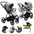 ADAMEX Kočík kombinovaný Blanc Standard Grey + KIDDY Evoluna i-size 2 + základňa