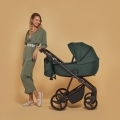 ADAMEX Kočík kombinovaný Blanc Standard Dark green + KIDDY Evoluna i-size 2 + základňa