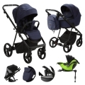 ADAMEX Kočík kombinovaný Blanc Standard Blue + KIDDY Evoluna i-size 2 + základňa