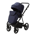 ADAMEX Kočík kombinovaný Blanc Standard Blue + KIDDY Evoluna i-size 2 + základňa