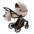 ADAMEX Kočík kombinovaný Belissa Special Edition Beige/Gold + KIDDY Evoluna i-size 2 + základňa