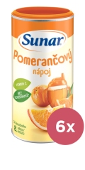 6x SUNAR Nápoj rozpustný pomarančový 200 g