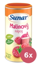 6x SUNAR Nápoj rozpustný malinový 200 g