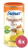 6x SUNAR Nápoj rozpustný feniklový 200 g