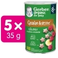 5x GERBER Organic chrumky s malinami a banánom 35 g​