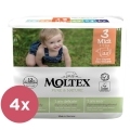 4x MOLTEX Pure & Nature Plienky jednorazové 3 Midi (4-9 kg) 33 ks - ECONOMY PACK