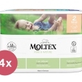 4x MOLTEX Pure & Nature Plienky jednorazové 2 Mini (3-6 kg) 38 ks - ECONOMY PACK