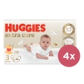 4x HUGGIES® Plienky jednorázové Extra Care 3 (6-10 kg) 40 ks