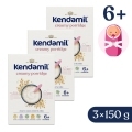 3x KENDAMIL Kaša mliečna krémová ovsená (150 g), 6m+