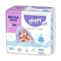 3x BELLA HAPPY BABY Obrúsky vlhčené mega pack Aqua care 56 ks