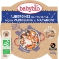 3x BABYBIO Večerné menu baklažán na spôsob parmigiana s makarónmi 260 g