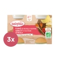 3x BABYBIO Príkrm jablko, marhuľa, cereálie 2x 130 g