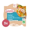 3x BABYBIO Menu zelenina s lososom a ryžou 260 g