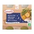 2xBABYBIO Večerné menu hrášok, sladká kukurica, ryža 200 g