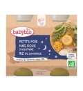 2xBABYBIO Večerné menu hrášok, sladká kukurica, ryža 200 g