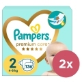 2x PAMPERS Plienky jednorázové Premium Care veľ. 2 (136 ks) 4-8 kg