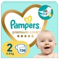 2x PAMPERS Plienky jednorázové Premium Care veľ. 2 (136 ks) 4-8 kg