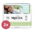 2x MOLTEX Pure&Nature Plienky jednorázové Newborn (2-4 kg) 22 ks