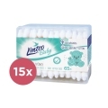 15x LINTEO BABY Papierové vatové tyčinky box (65 ks)