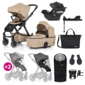 PETITE&MARS Kočík kombinovaný ICON 2v1 Mocha Beige XXL AIR + CYBEX Aton B2 i-Size + základňa