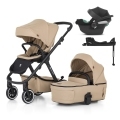 PETITE&MARS Kočík kombinovaný ICON 2v1 Mocha Beige LITE AIR + CYBEX Aton B2 i-Size + základňa