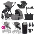 PETITE&MARS Kočík kombinovaný ICON 2v1 Dove Grey XXL RWS + CYBEX Aton B2 i-Size + základňa